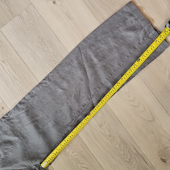 Plum Linen Garden Girl Stretchy Waistband Trousers, Small - Picture 6 of 13